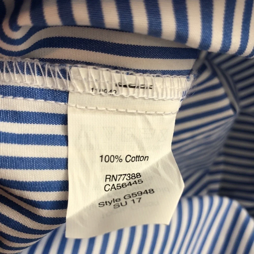J.Crew Ruffled V-Neck Stripe Sleeveless Top 2 - Picture 8 of 11